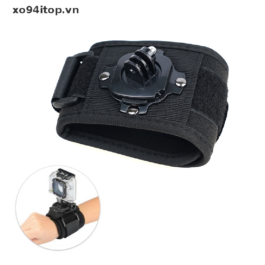 Dây Đeo Tay Gắn Camera 10 9 8 7 5 Yi 4K SJ4000 H9r Insta Có Thể Xoay 360 Độ Tiện Dụng