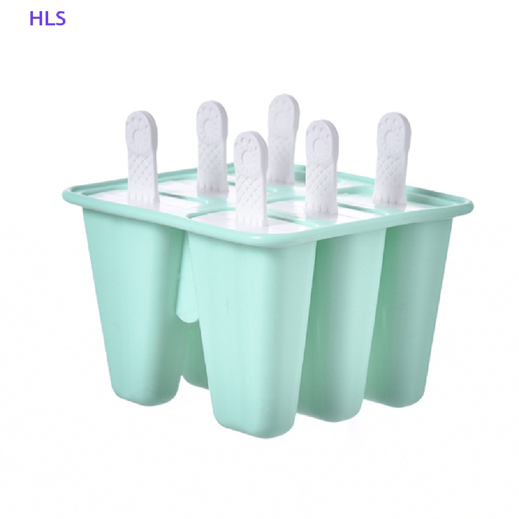 Khuôn Silicone Làm Kem Que 6 Lỗ DIY Tiện Dụng