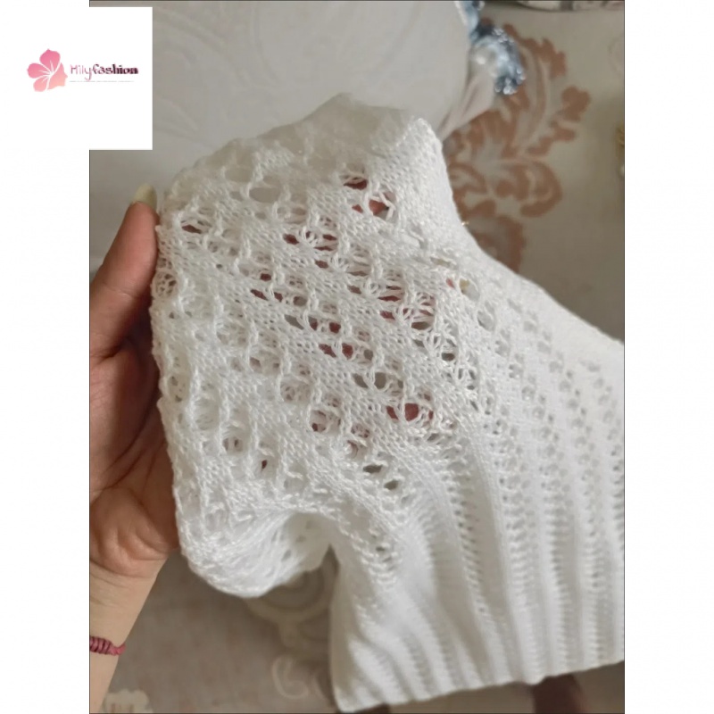 Áo Dệt Kim Tay Dài Trễ Vai Dáng Rộng Thời Trang Mùa Thu Cho Phái Nữ