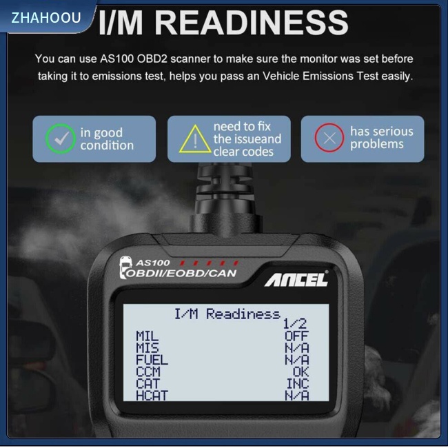 ☃Phụ Kiện Trang Trí Nhà Cửa Kiểu Dáng Dễ Thương Xinh Xắn☃ Máy Quét Kiểm Tra Lỗi Động Cơ Xe Hơi Ancel As100 Obd2