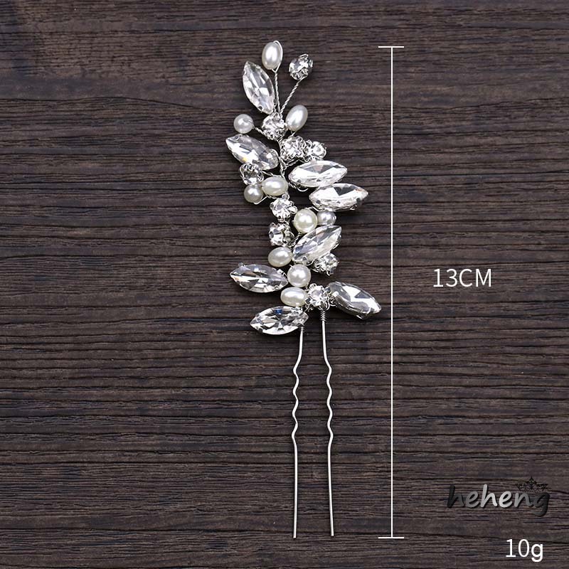 Trâm Cài Tóc Hình Chiếc Lá Màu Sắc Bạc Đính Ngọc Trai Thủ Công Thời Trang Cho Nữ