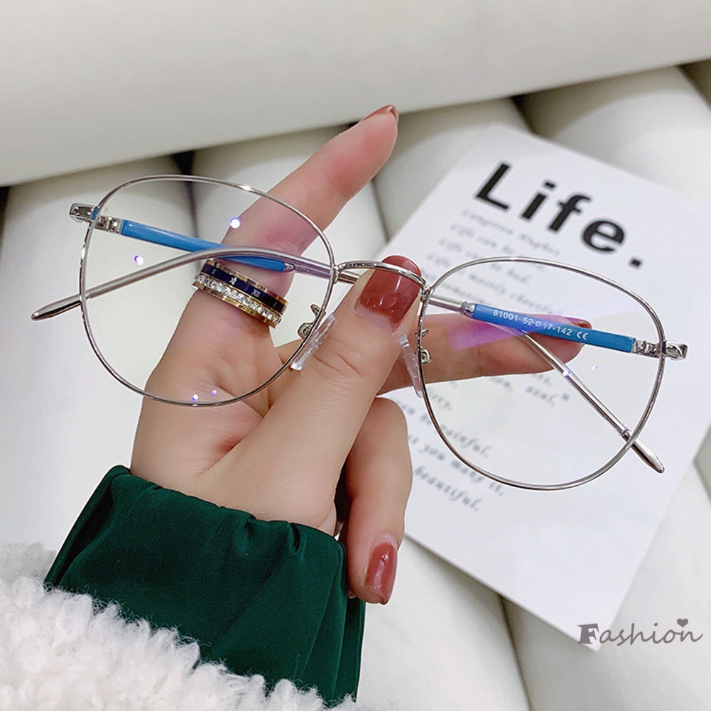 Mắt Kính Gọng Kim Loại Mỏng Nhẹ Hình Oval Chống Bức Xạ Ánh Sáng Xanh Lam Cho Máy Tính