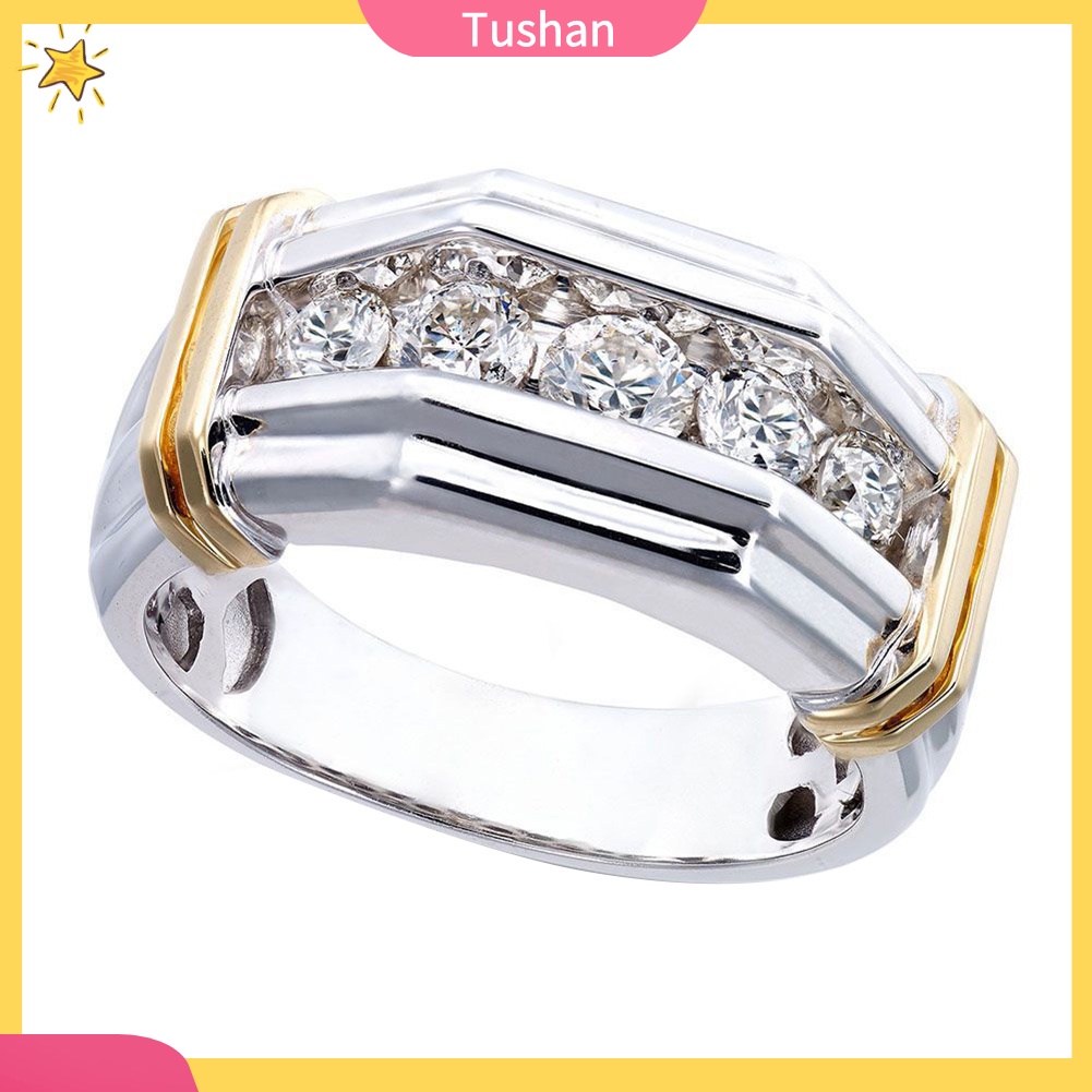 Nhẫn Hai Lớp Đính Đá Thời Trang Dành Cho Nam