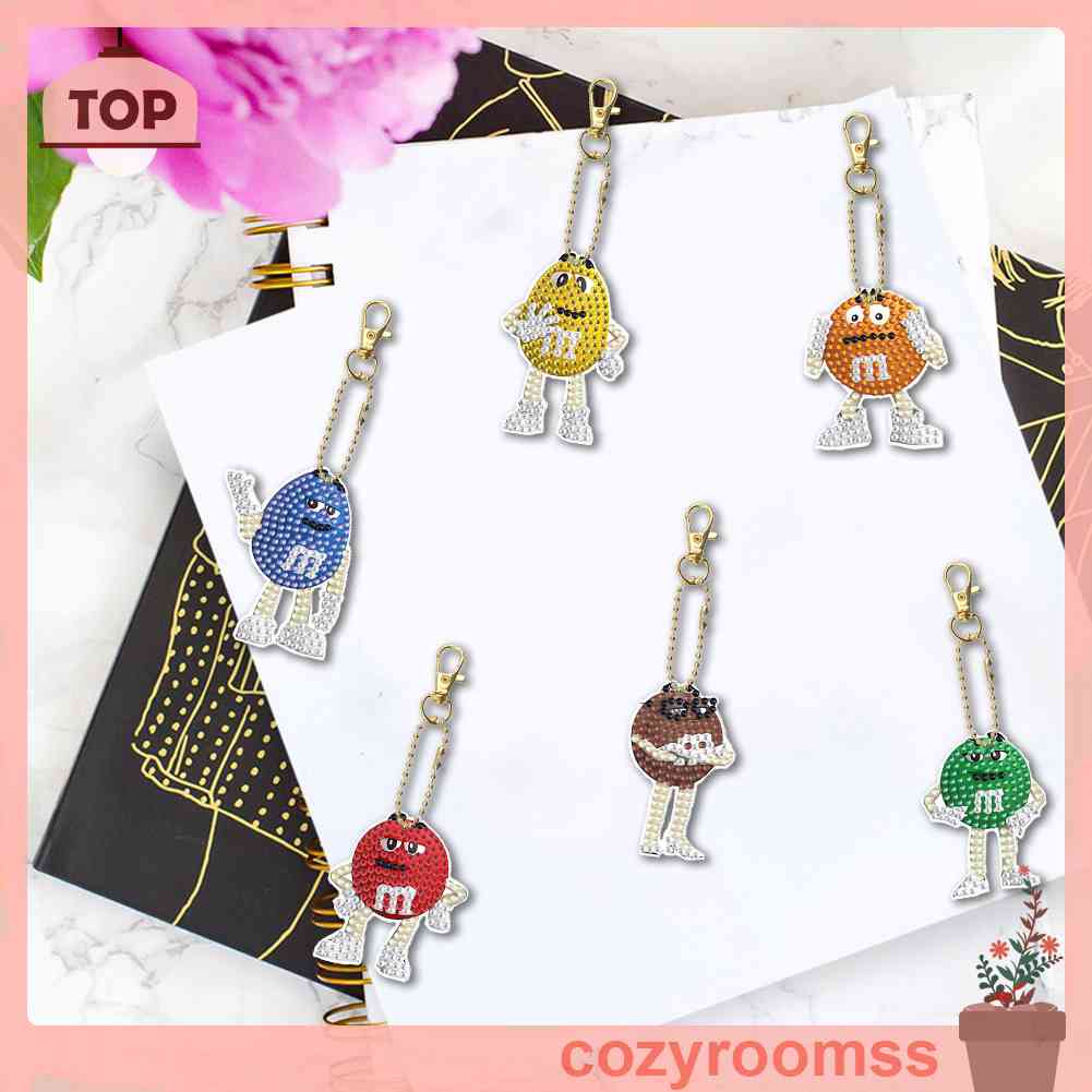 Set 6 Móc Khóa Xe Hơi Hai Mặt Thủ Công DIY