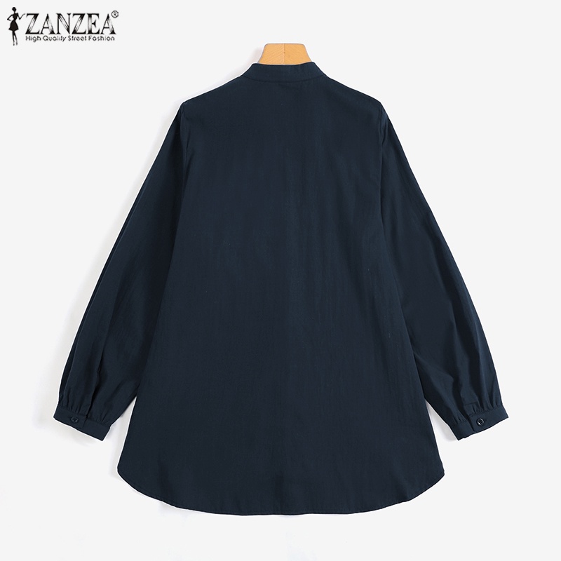 Áo nữ ZANZEA tay dài cổ đứng phối ren thời trang