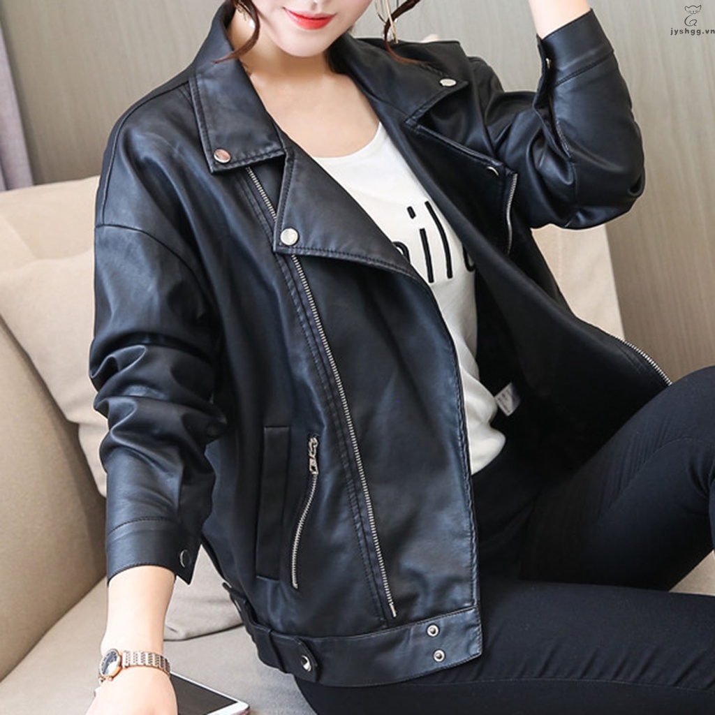 Áo Khoác Giả Da Thời Trang Cá Tính Cho Nữ