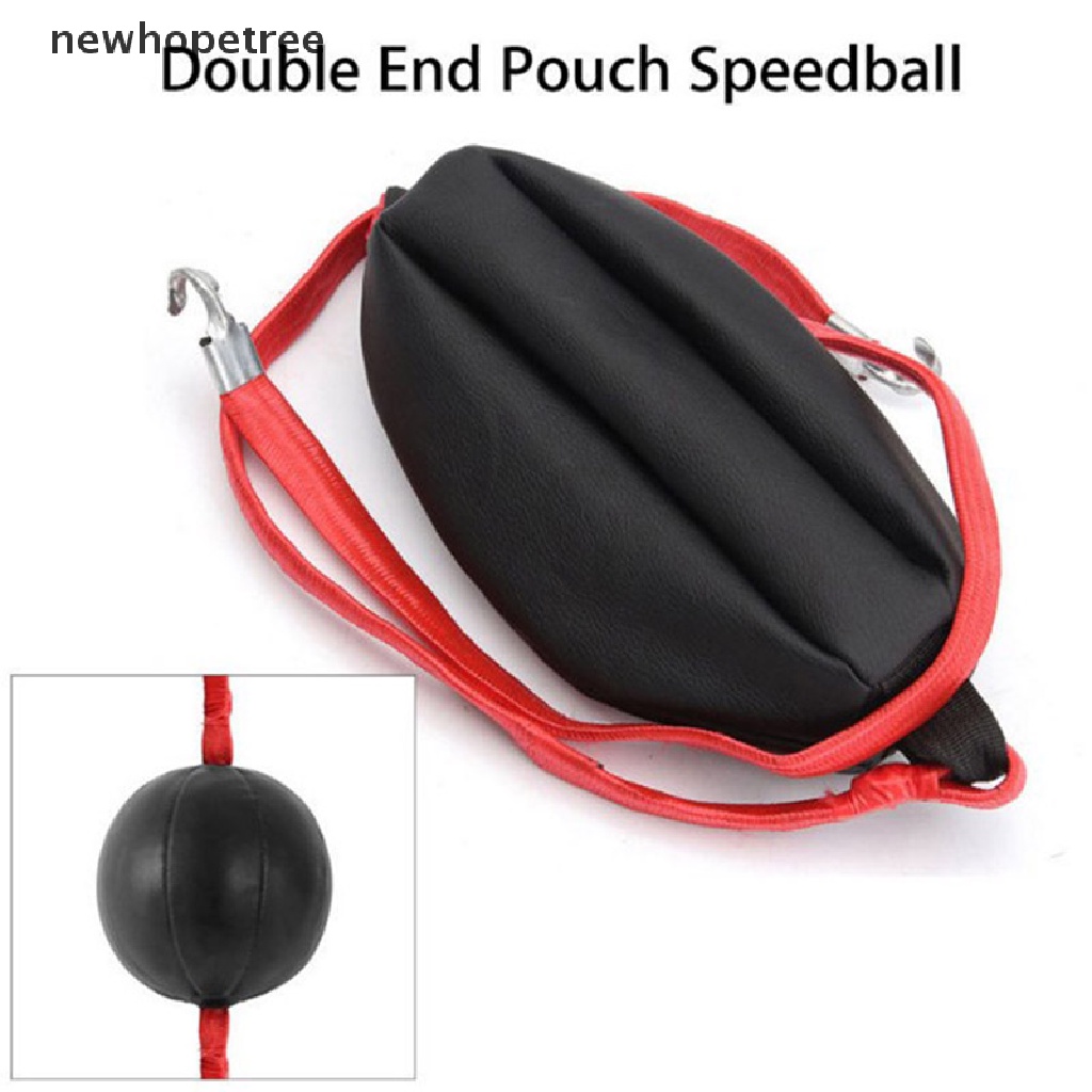 Bóng Tập Đấm Bốc Tốc Độ Hai Đầu Bằng Da Pu Màu Đen Vòng Tay Da Sồi OIK