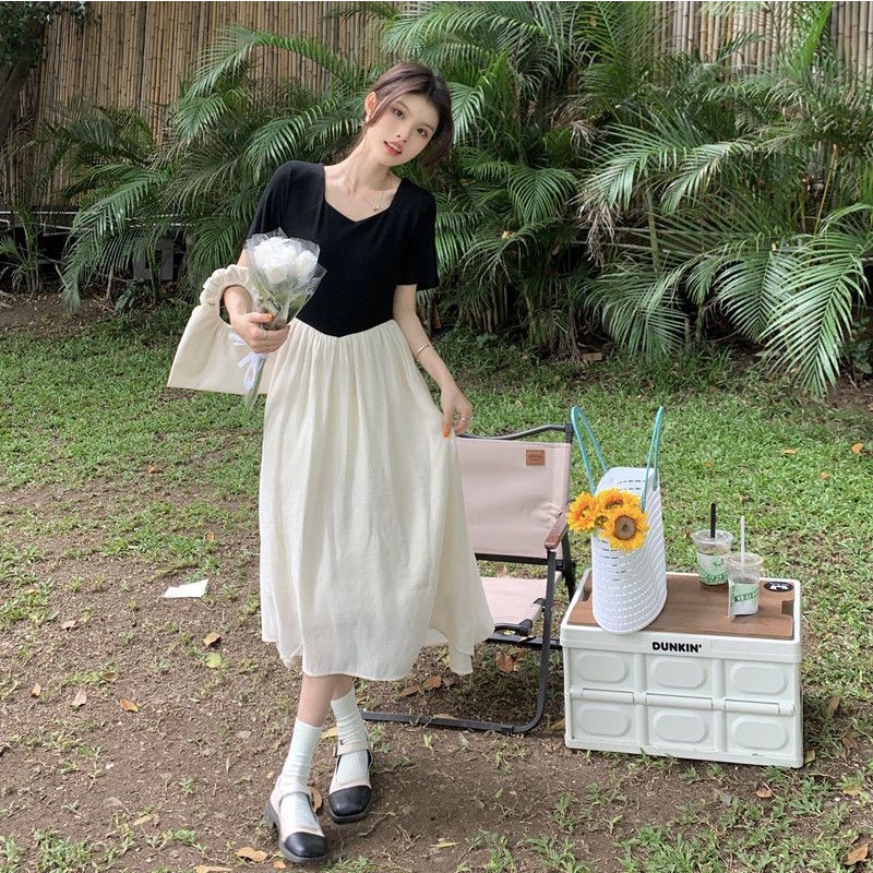 COZOK Đầm Ngắn Tay Ôm Eo Thời Trang Dành Cho Nữ