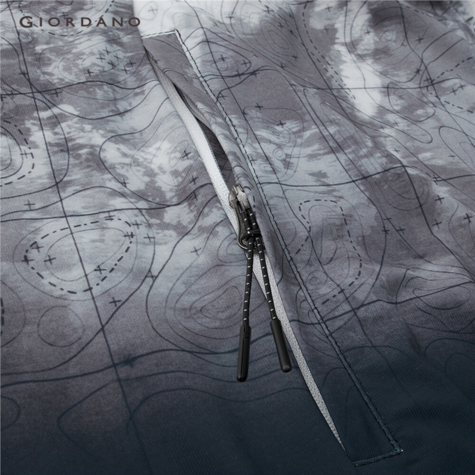 Áo dệt kim GIORDANO 01073091 có mũ trùm đầu chống nắng co giãn thời trang dành cho nam