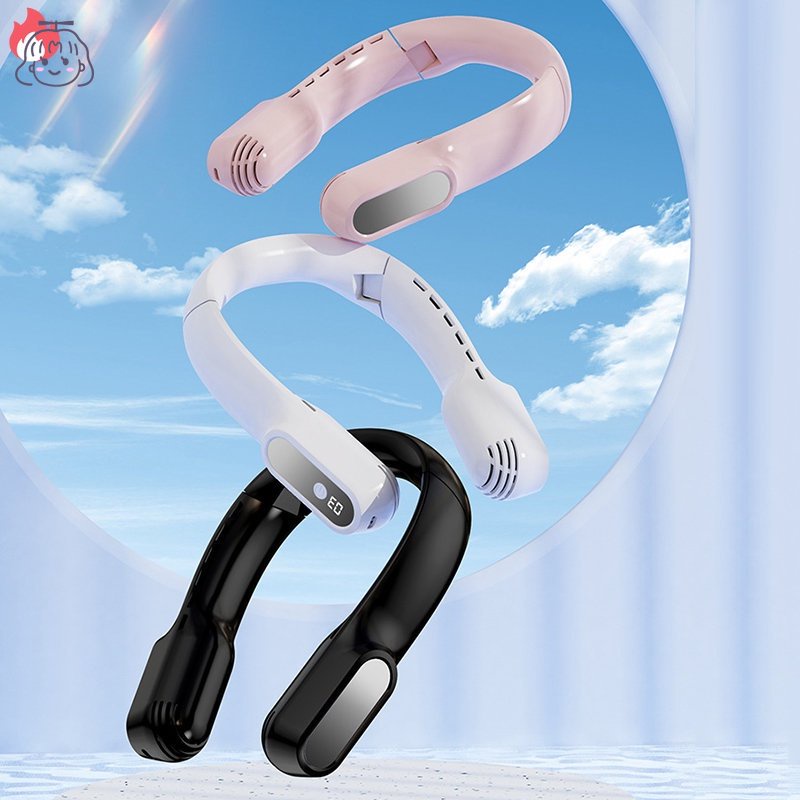 Quạt Đeo Cổ Thông Minh 3 Tốc Độ 2400mAh Màn Hình Kỹ Thuật Số Sức Chứa Lớn Có 360 Độ° Quạt Đeo Cổ Tiện Dụng Cho Các Hoạt Động Ngoài Trời