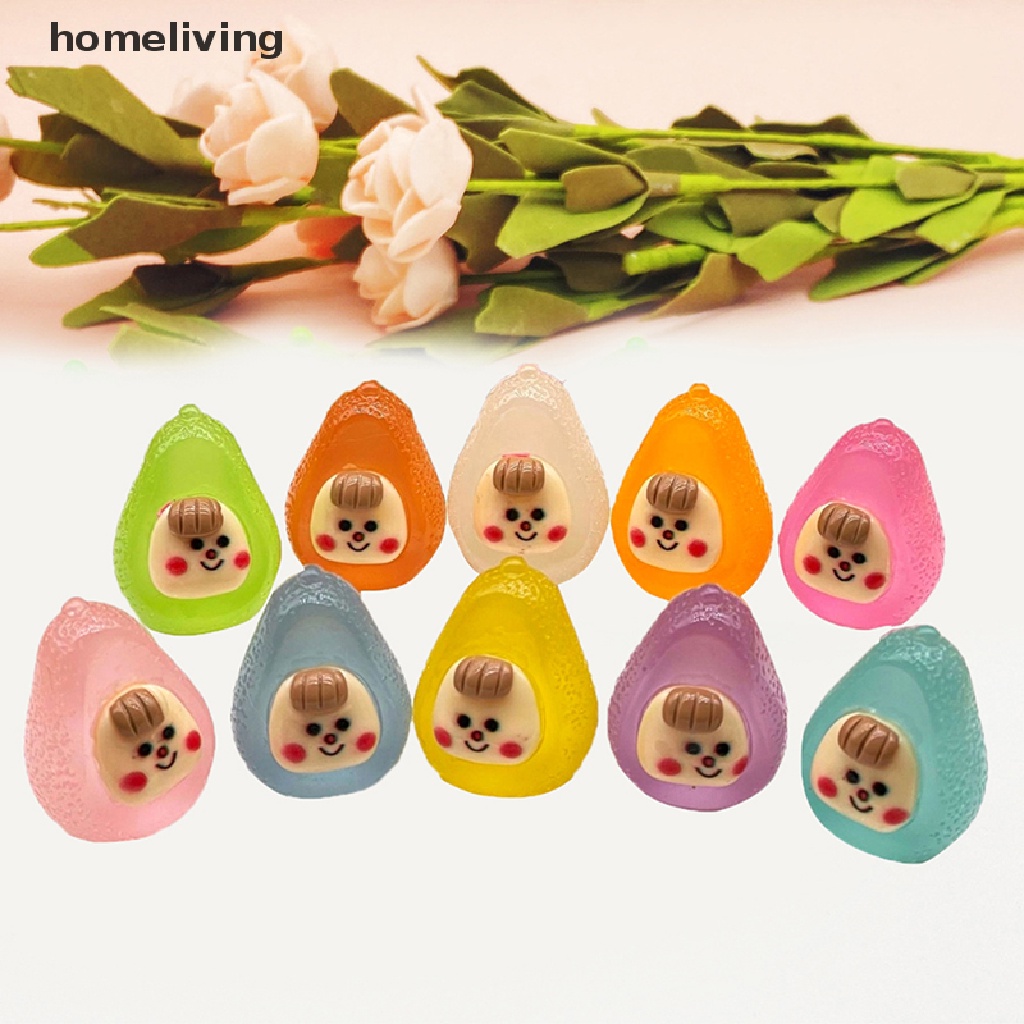 Bộ 2 Quả Bơ Mini Dạ Quang Dùng Trang Trí Tiểu Cảnh / Nhà Búp Bê