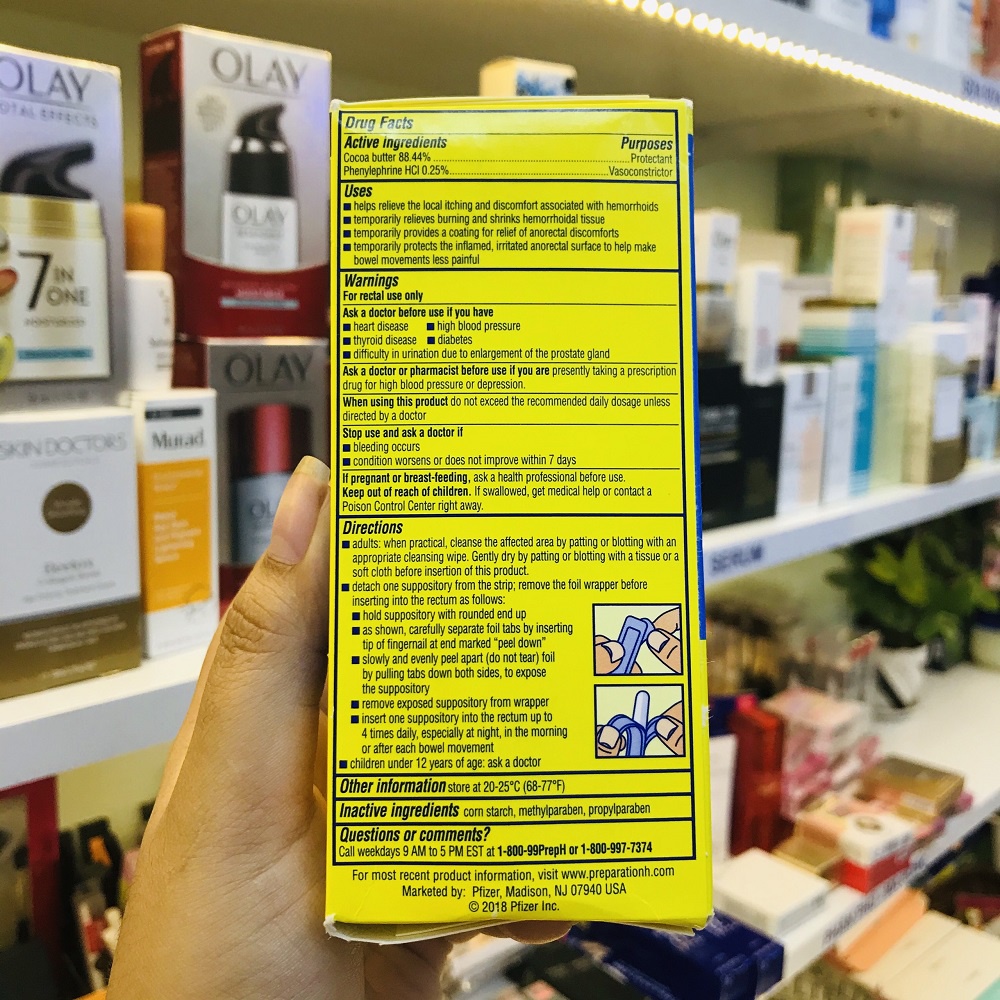 Viên Đặt Trĩ Preparation H Suppositories 48 Viên