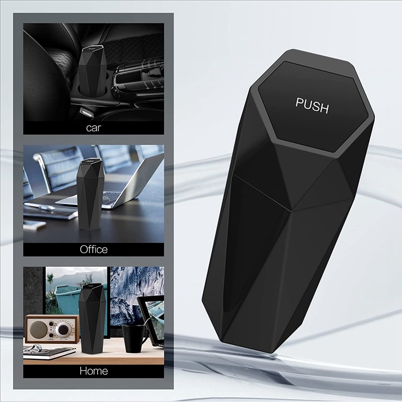 Thùng Rác Mini Màu Đen Có Nắp Đậy Tiện Dụng Cho Xe Hơi / Nhà Cửa / Văn Phòng