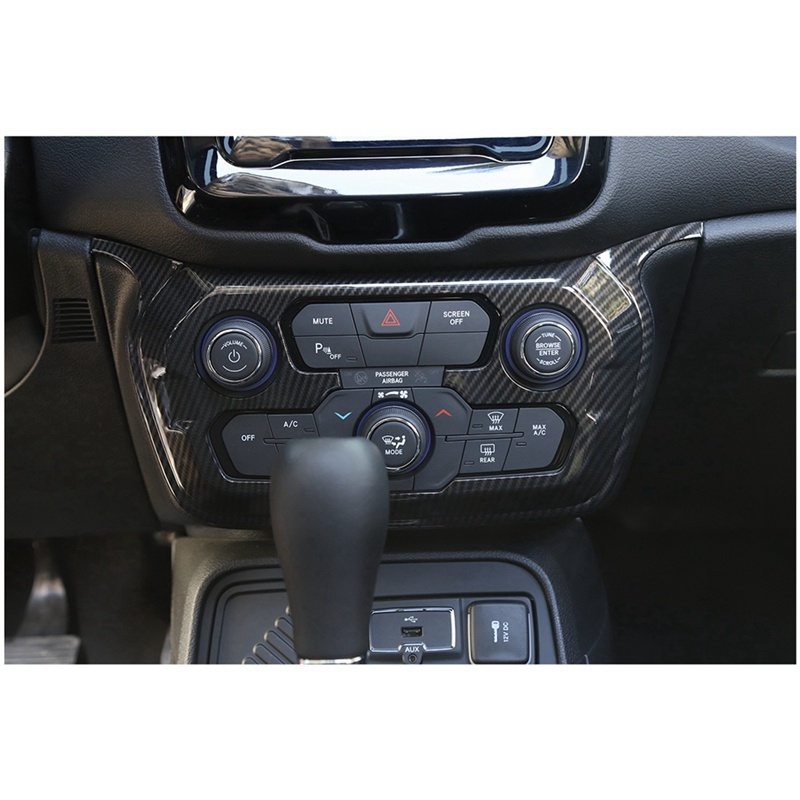 1 Miếng Dán Bảng Điều Khiển Trung Tâm Bằng Sợi Carbon ABS Cho 2018-2022 Jeep Renegade