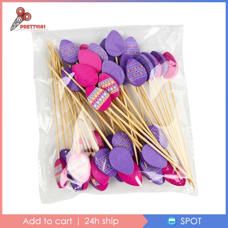 [Prettyia1] Set 100 Que Xiên Trái Cây Trang Trí Bánh Sandwich Cho Lễ Phục Sinh