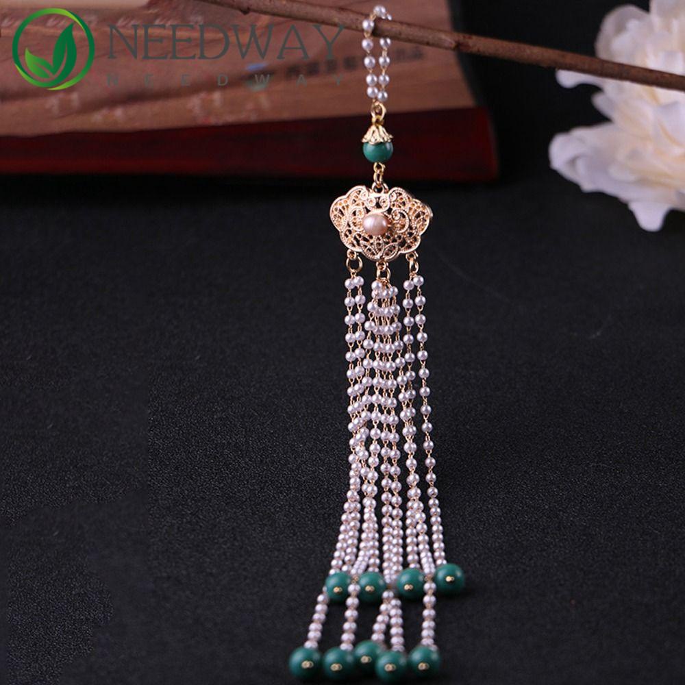 Phụ Kiện Trang Trí Đầm Sườn Xám Bằng Hợp Kim Dáng Dài Phối Tua Rua Thanh Lịch