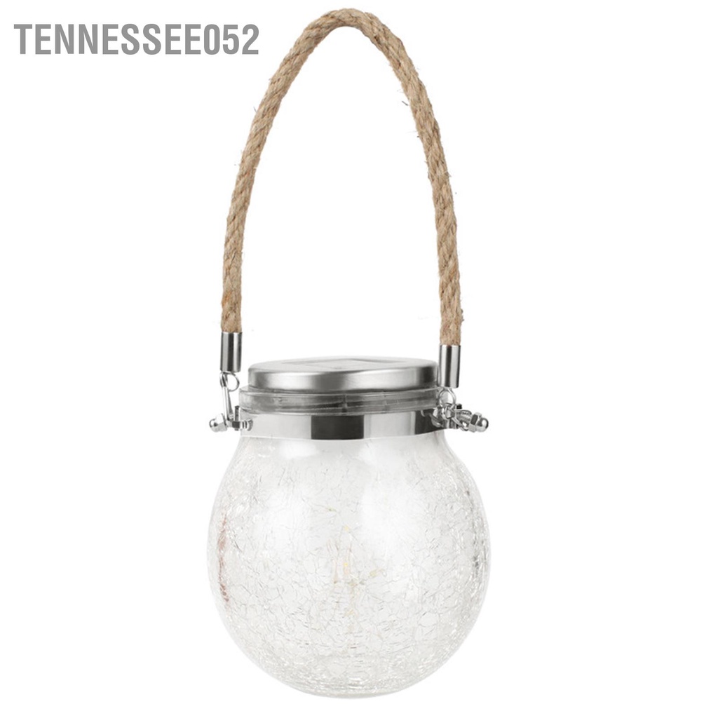 Tennessee052 Treo Đèn Năng Lượng Mặt Trời Dày Crackle Kính Phong Cách Chống Thấm Nước Cảm Biến Smar Lồng Cho Sân Vườn Con Đường