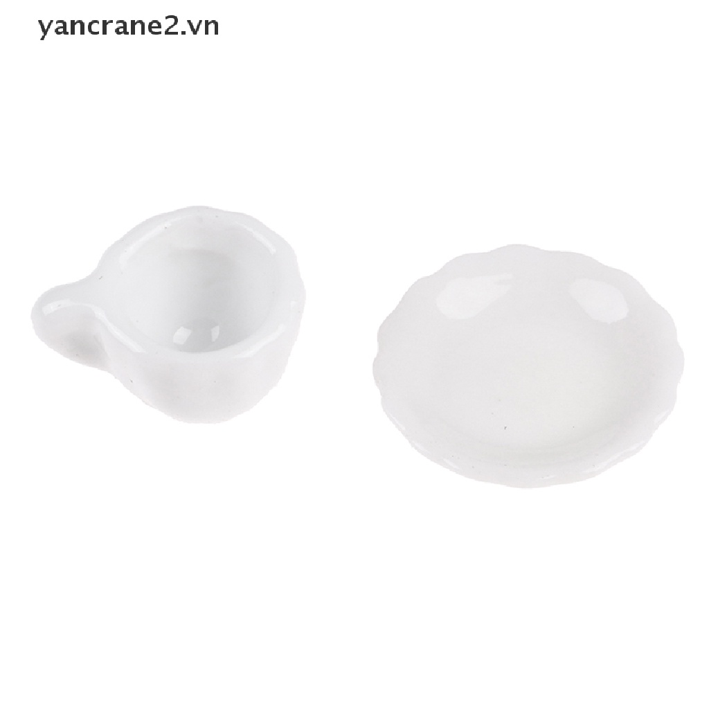 1 Bộ Cốc Sứ Trắng Thuần Khiết 1: 12 Dùng Trang Trí Nhà Búp Bê DIY