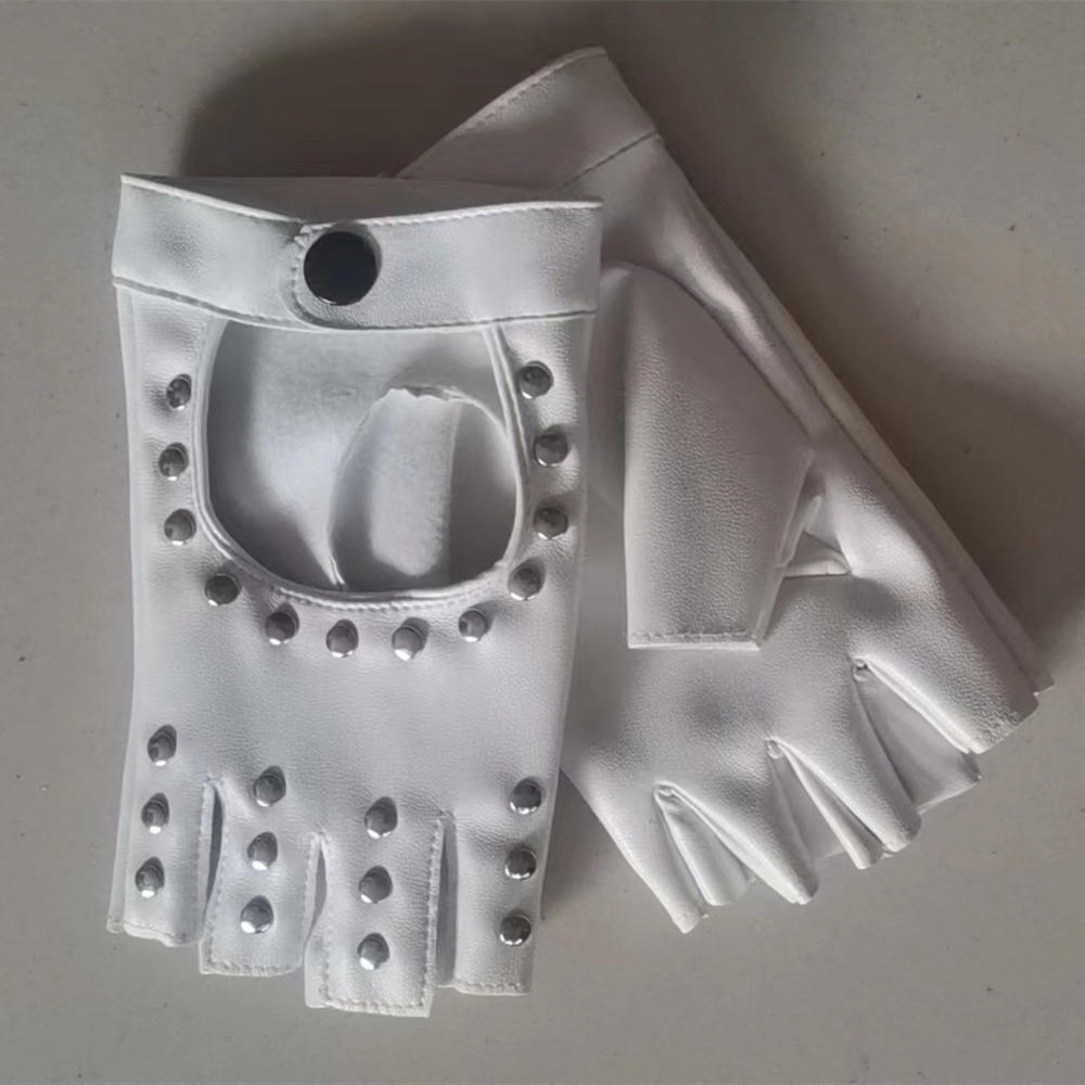 Găng Tay Da PU Hở Ngón Đính Đinh Tán Phong Cách Punk Quyến Rũ Thoải Mái Khi Biểu Diễn Nhảy Múa Cho Nữ