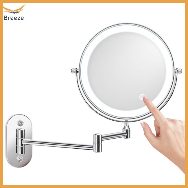 Gương Trang Điểm Phóng Đại 10x Hai Mặt Có Đèn Led 8 Inch Gấp Gọn Tiện Dụng