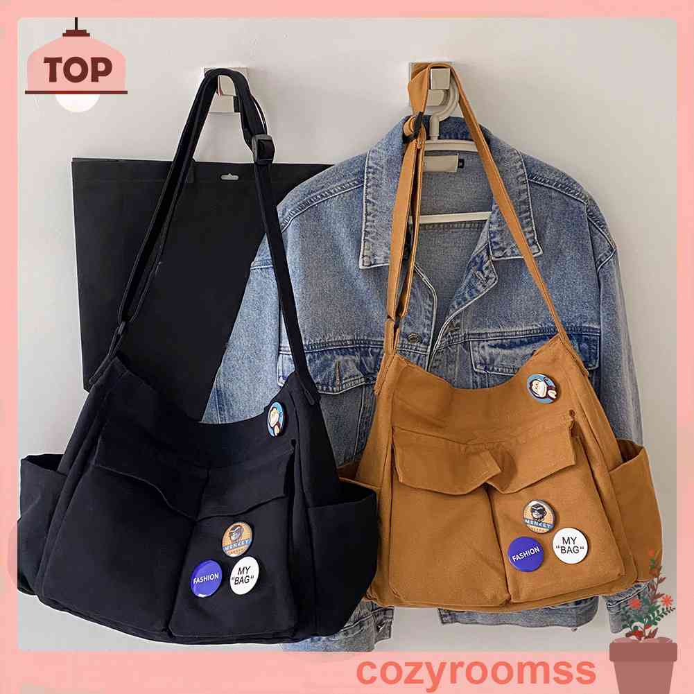 Túi Đeo Chéo Vai Bằng Vải Canvas Thời Trang Sành Điệu Cho Nam Và Nữ