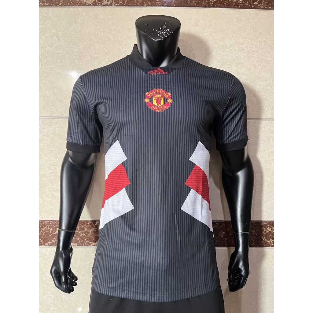 Áo Bóng Đá Tay Ngắn Màu Đen Số 23 / 24 Phong Cách Manchester United Cho Nam
