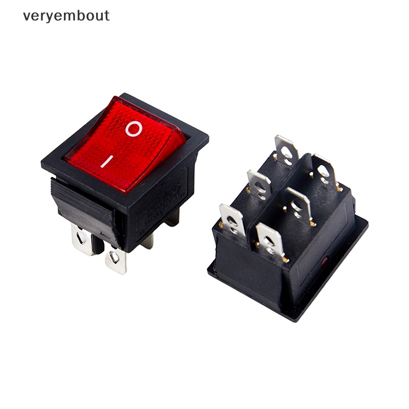1 Công Tắc Nguồn 3 Chấu 6 Chấu 16A 250VAC / 20A 125VAC Màu Đen