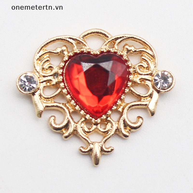 Set 5 Nút Hợp Kim Hình Trái Tim 21 * 25mm Trang Trí Quần Áo Diy