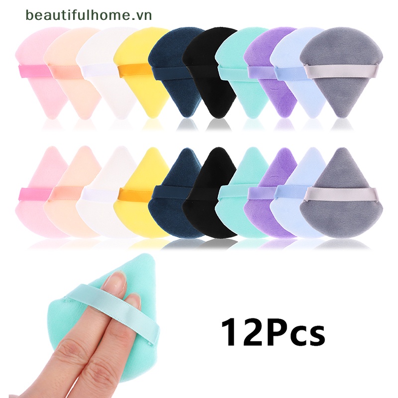 Bộ 12 Miếng Mút Trang Điểm Hình Tam Giác Có Thể Giặt Được