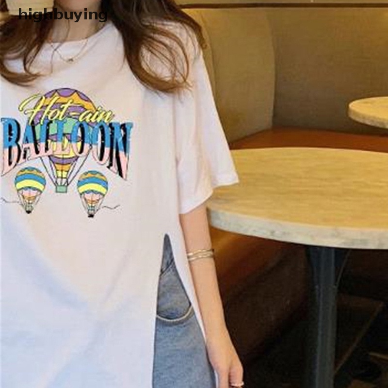 Áo Thun Tay Ngắn Cổ Tròn In Hình Bong Bóng Y2K Thời Trang Mùa Hè Cho Nữ