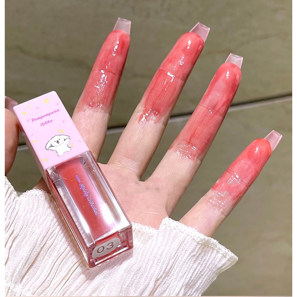 [Lovelin] Son Bóng Dưỡng Môi Hoạt Hình USLIKE Nổi Tiếng Trên web Lâu Trôi Không Dễ Phai Màu Mật Ong Trắng