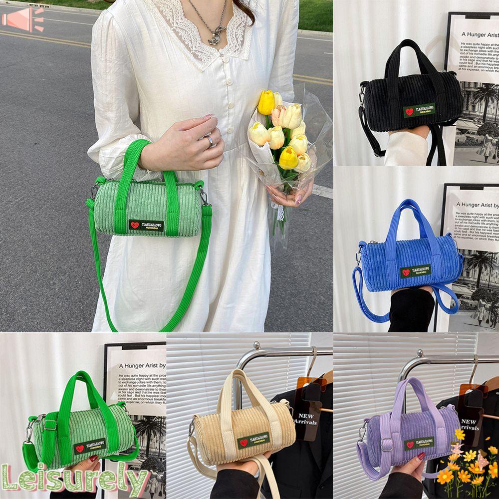 Túi Đeo Vai Hình Tròn Cỡ Nhỏ Vải Nhung Kiểu Vintage Dễ Thương