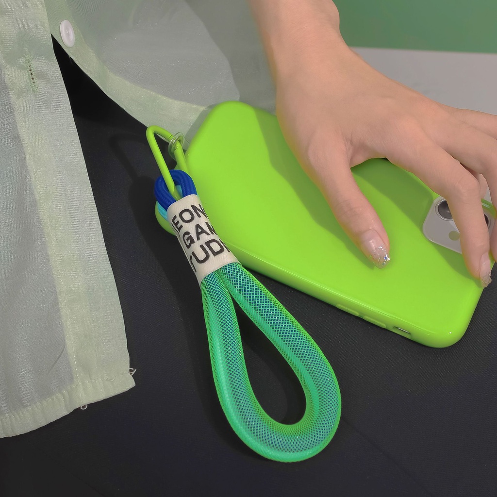 Dây Đeo Điện Thoại Dạ Quang Dạng Lưới Sáng Tạo Hai Màu Có Khóa Cài