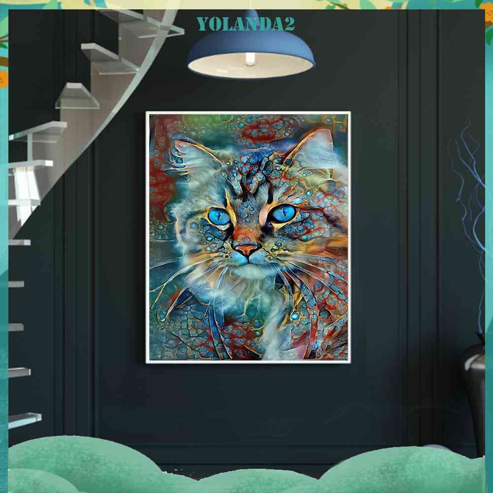 Bộ Tranh Đính Đá Mặt Kính Tròn Họa Tiết Động Vật Độc Đáo Trang Trí Nhà Cửa