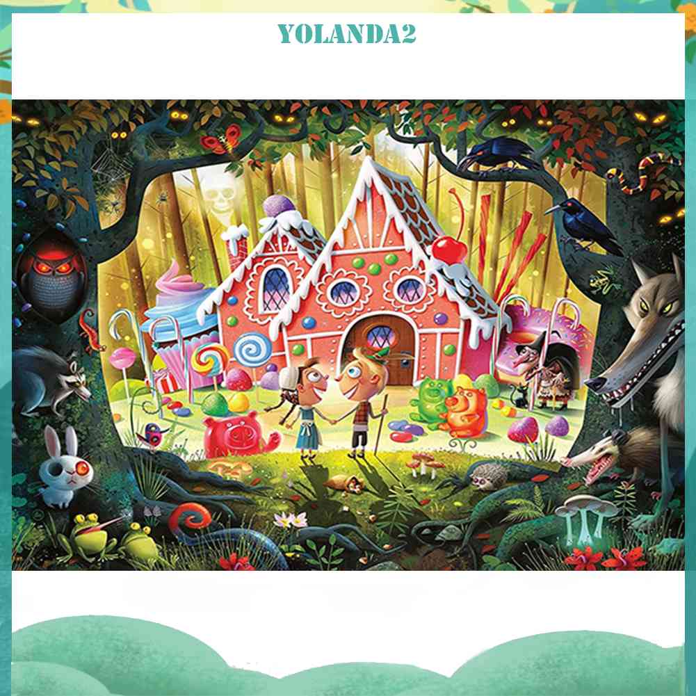 Bộ Tranh Đính Đá 5D Họa Tiết Ngôi Nhà Kẹo Alice Ở Xứ Sở Thần Tiên Độc Đáo