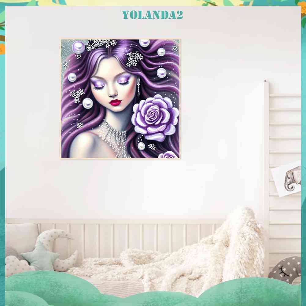 Tranh Đính Đá Kim Cương Toàn Bộ 5D DIY Hình Vẽ Cô Gái Trang Trí Nhà Cửa