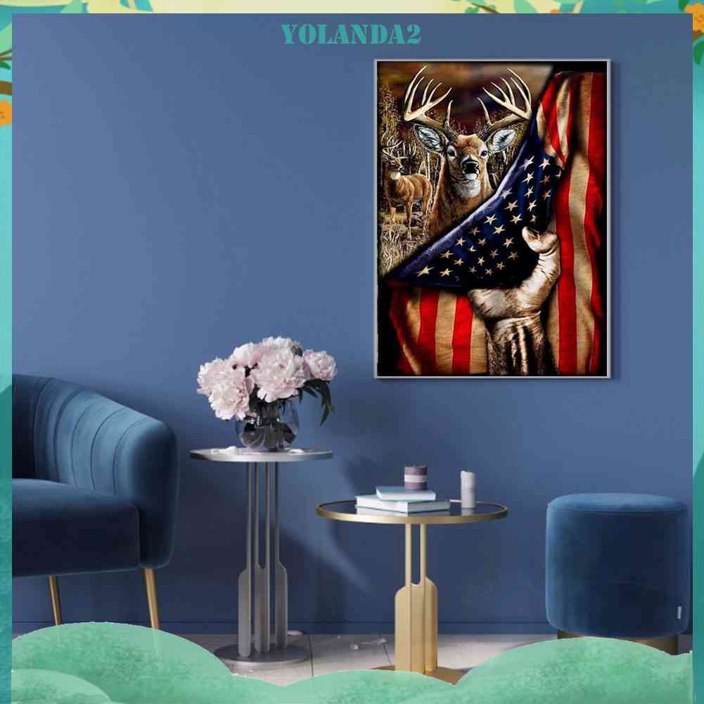 Bộ Tranh Đính Đá Họa Tiết Quốc Kỳ Độc Đáo Diy Dùng Trang Trí Nhà Cửa