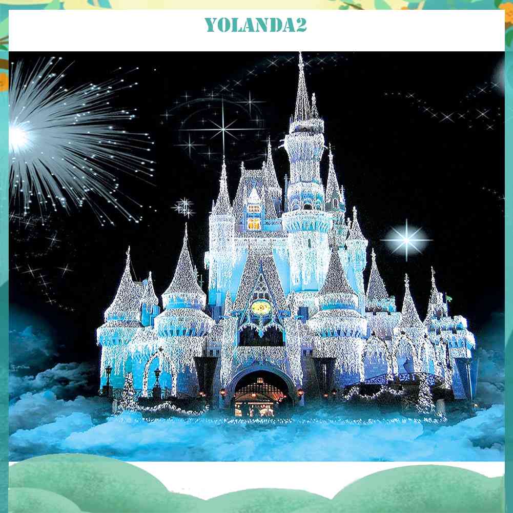 Tranh Đính Đá Kim Cương Toàn Bộ Hình Lâu Đài Tuyết DIY