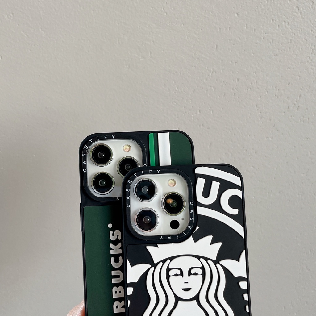 Ốp Điện Thoại Silicon In LOGO Starbucks 3D Cho iPhone 15 14 13 12 11 Pro Max Plus 7 8 SE X XS XR