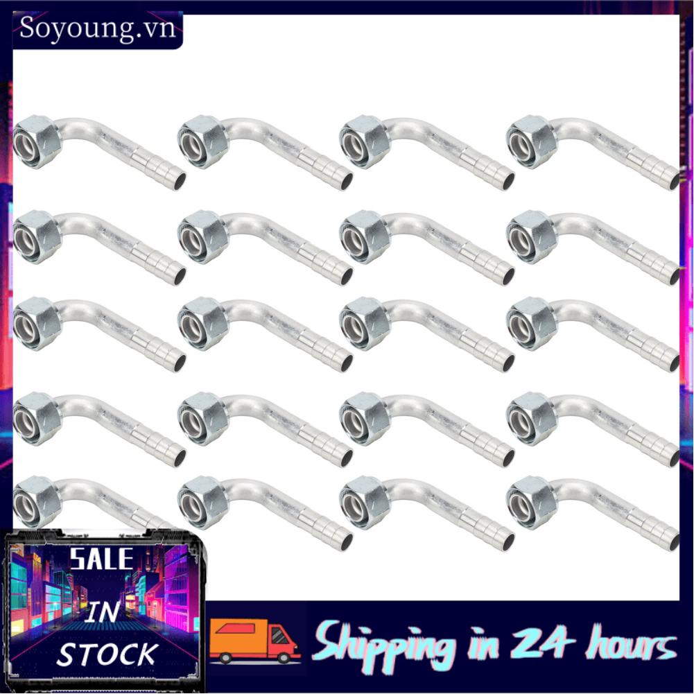 Soyoung Air Conditioning 90 Degree Connector  20 Pcs 0.54in Small Bore OD 5/8in Aluminum AC Splicer Fitting Stable Performance for Engineering Vehicle