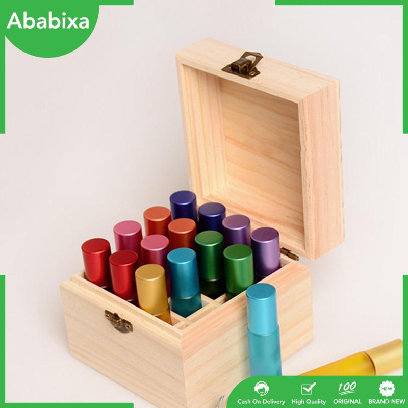 Giá Đỡ Lọ Tinh Dầu / Nước Hoa 16 Ngăn Bằng Gỗ Tiện Dụng Cho Gia Đình