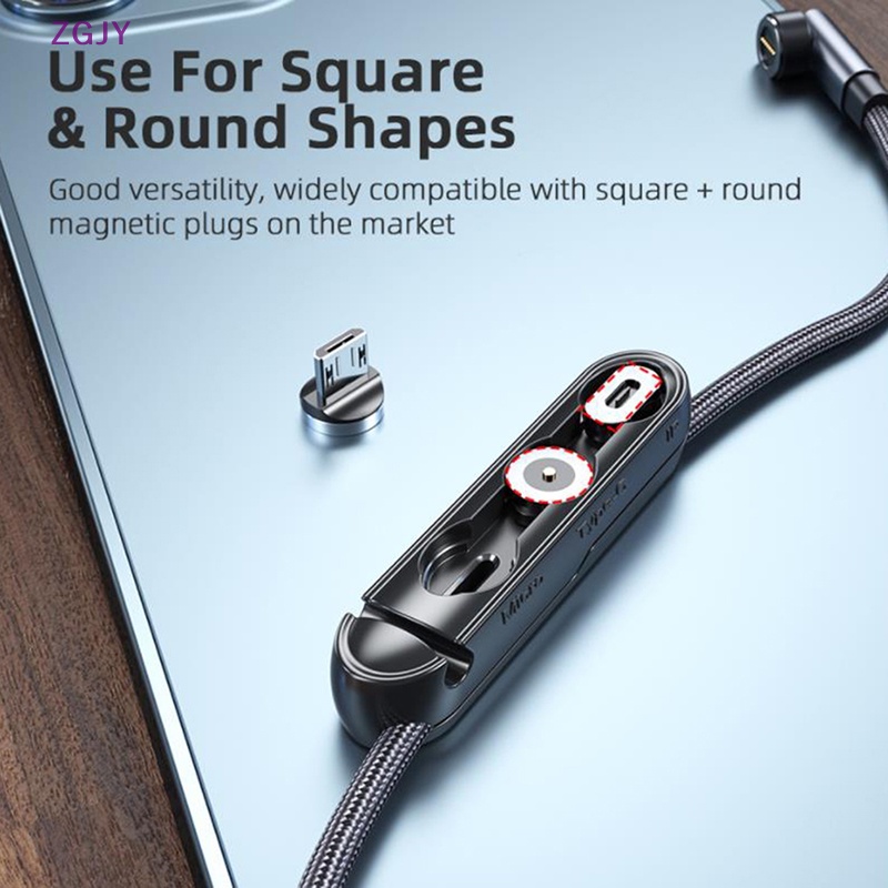 Hộp Nam Châm Đựng Dây Cáp Sạc Màu Đen Mới