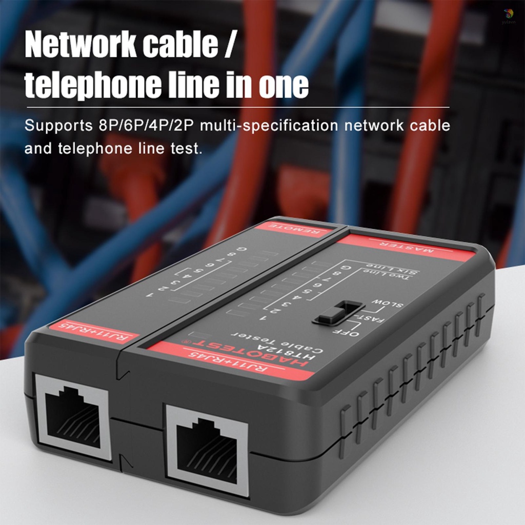 Thiết Bị Kiểm Tra Dây Cáp Mạng / Điện Thoại Đa Năng HABOTEST HT812A RJ11 RJ45 2P / 4P / 6P / 8P