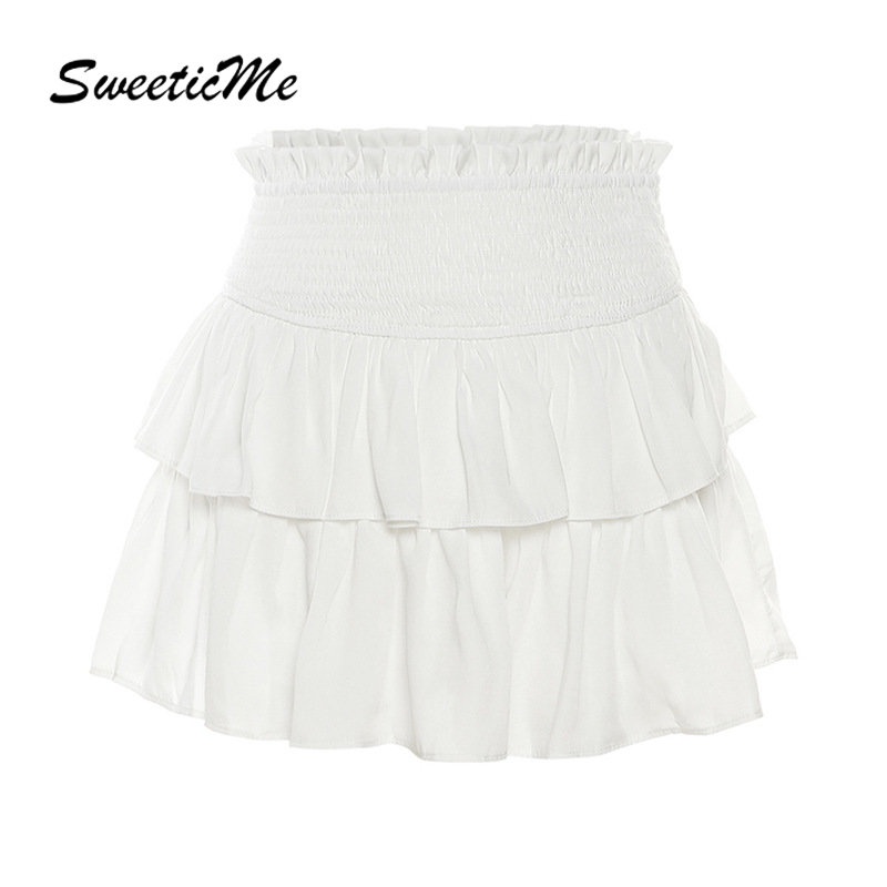 Bộ Áo Tank Top Cổ Chữ V Màu Trơn Phối Chân Váy Eo Cao Thời Trang Mới 2023 Cho Nữ