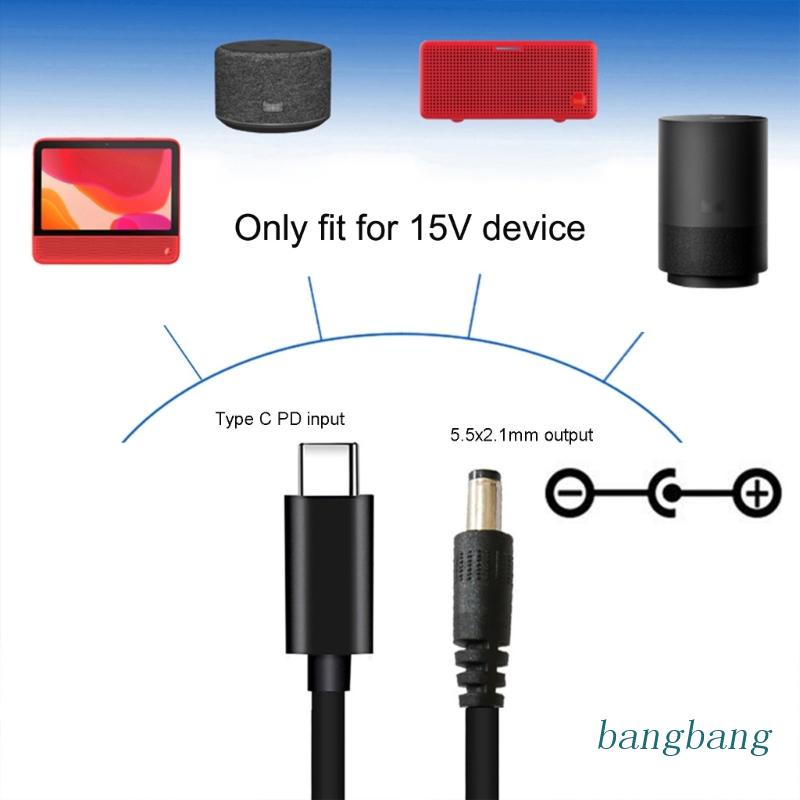 Dây Cáp Chuyển Đổi USB Type C Sang 5.5x2.1mm 3.5x1.35mm 4.0x1.7mm 15V PD Chất Lượng Cao