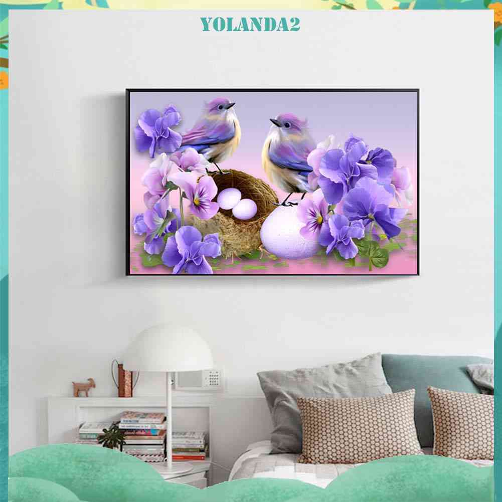 Tranh Đính Đá 5D Tự Làm Hình Chim Dễ Thương