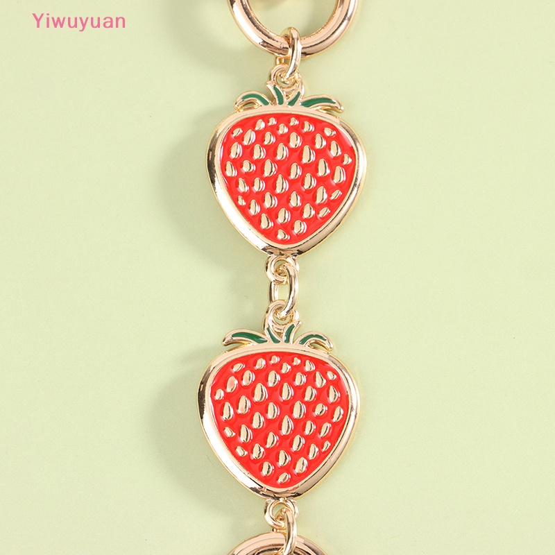 < Yiwuyuan > Dây Xích Mở Rộng Thay Thế Hình Quả Dâu Dễ Thương Trang Trí Túi Xách Mới