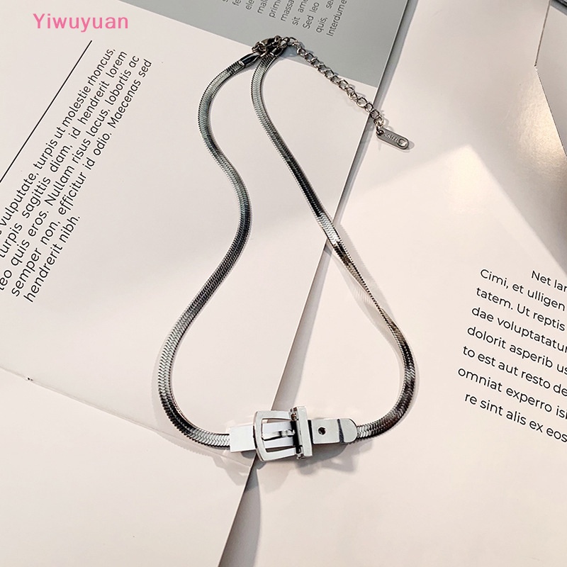 Vòng Cổ Choker Dây Xích Bằng Thép Titan Phong Cách Punk Hip Hop Mới