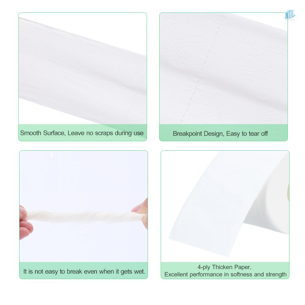 Cuộn Giấy Vệ Sinh 10 * 12cm 270 4 Lớp Bằng Bột Gỗ Tiện Dụng Cho Gia Đình / Khách Sạn