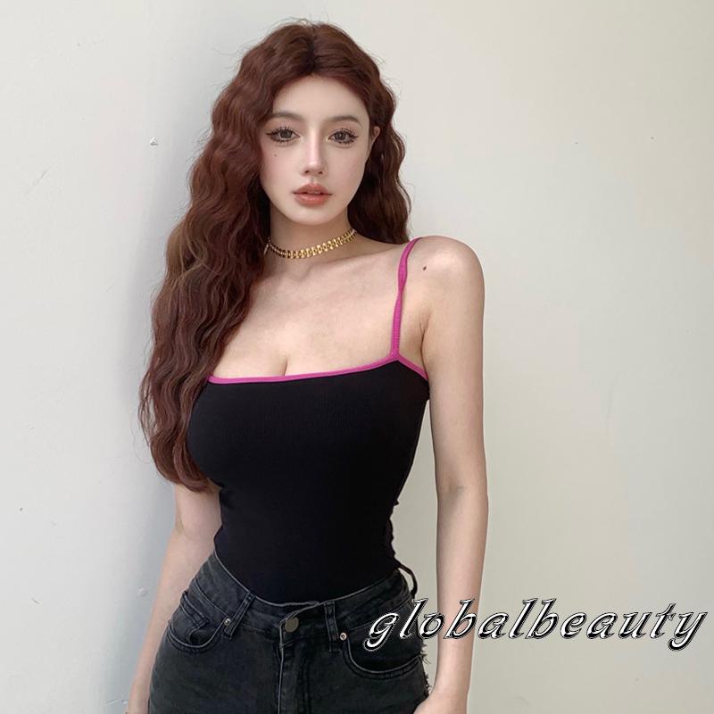 Áo Tank Top Hai Dây Màu Sắc Tương Phản Thời Trang Mùa Hè Cho Nữ